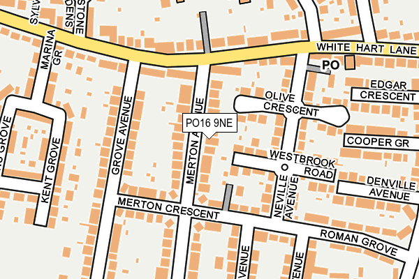 PO16 9NE map - OS OpenMap – Local (Ordnance Survey)