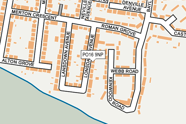 PO16 9NP map - OS OpenMap – Local (Ordnance Survey)