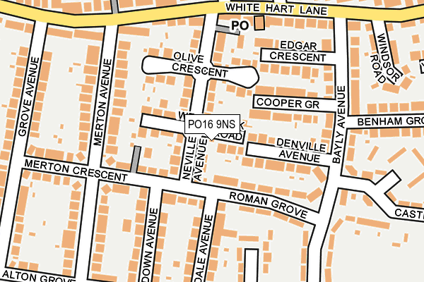 PO16 9NS map - OS OpenMap – Local (Ordnance Survey)