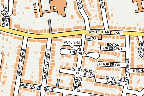 PO16 9NU map - OS OpenMap – Local (Ordnance Survey)