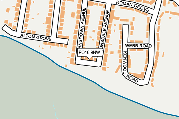 PO16 9NW map - OS OpenMap – Local (Ordnance Survey)