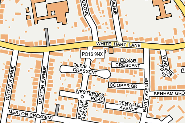 PO16 9NX map - OS OpenMap – Local (Ordnance Survey)