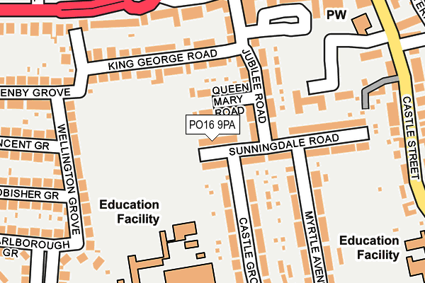 PO16 9PA map - OS OpenMap – Local (Ordnance Survey)