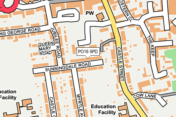 PO16 9PD map - OS OpenMap – Local (Ordnance Survey)