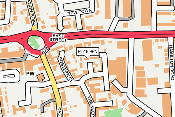 PO16 9PN map - OS OpenMap – Local (Ordnance Survey)