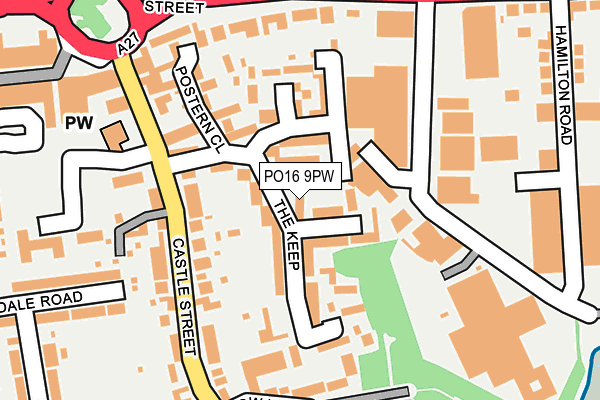 PO16 9PW map - OS OpenMap – Local (Ordnance Survey)