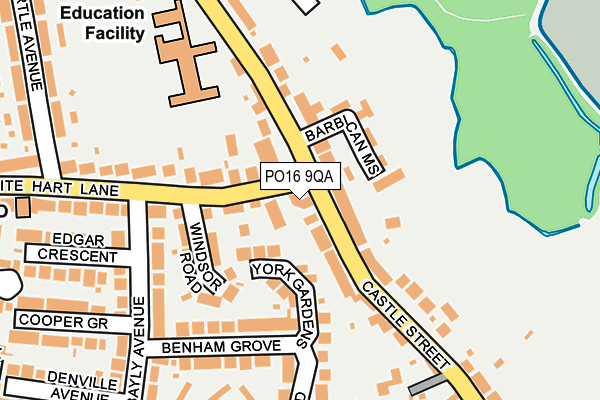 PO16 9QA map - OS OpenMap – Local (Ordnance Survey)