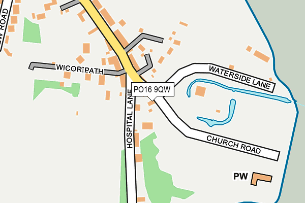 PO16 9QW map - OS OpenMap – Local (Ordnance Survey)