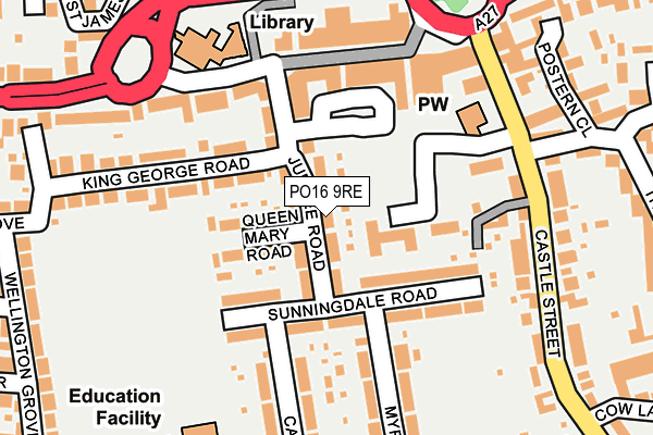 PO16 9RE map - OS OpenMap – Local (Ordnance Survey)