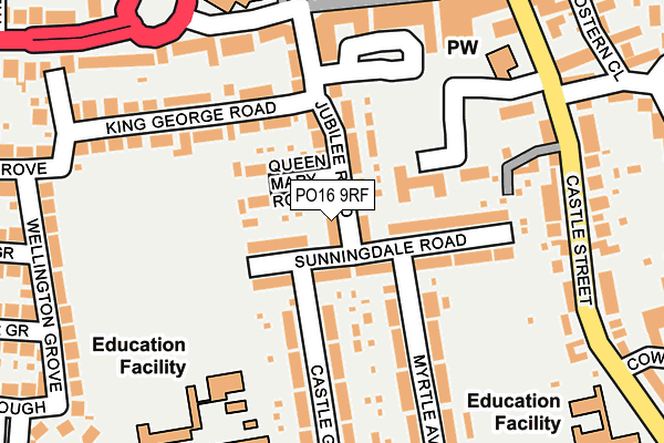 PO16 9RF map - OS OpenMap – Local (Ordnance Survey)