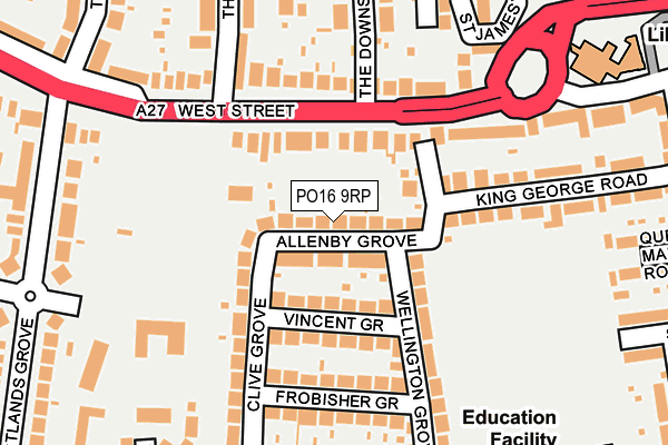 PO16 9RP map - OS OpenMap – Local (Ordnance Survey)