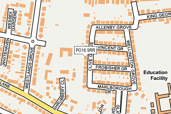 PO16 9RR map - OS OpenMap – Local (Ordnance Survey)