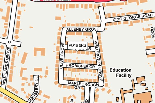 PO16 9RS map - OS OpenMap – Local (Ordnance Survey)