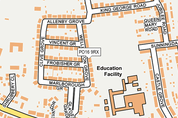 PO16 9RX map - OS OpenMap – Local (Ordnance Survey)