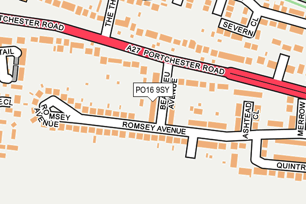 PO16 9SY map - OS OpenMap – Local (Ordnance Survey)
