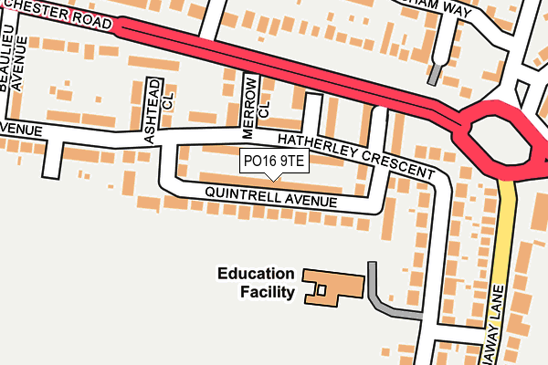 PO16 9TE map - OS OpenMap – Local (Ordnance Survey)