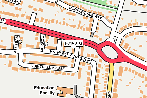 PO16 9TQ map - OS OpenMap – Local (Ordnance Survey)