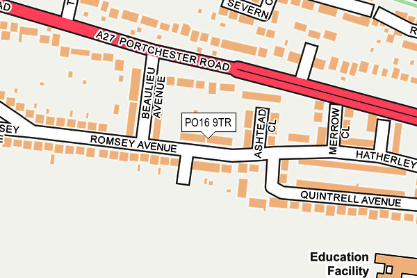 PO16 9TR map - OS OpenMap – Local (Ordnance Survey)