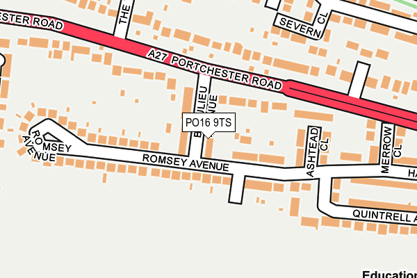 PO16 9TS map - OS OpenMap – Local (Ordnance Survey)