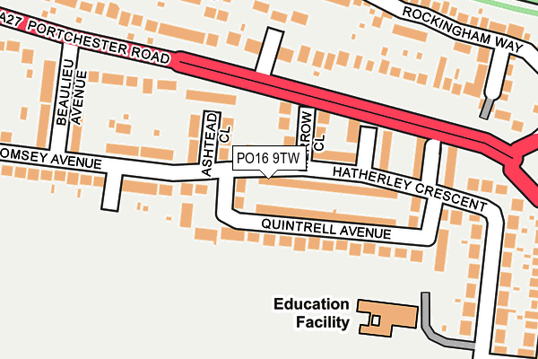 PO16 9TW map - OS OpenMap – Local (Ordnance Survey)