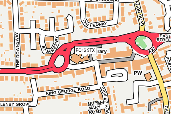 PO16 9TX map - OS OpenMap – Local (Ordnance Survey)