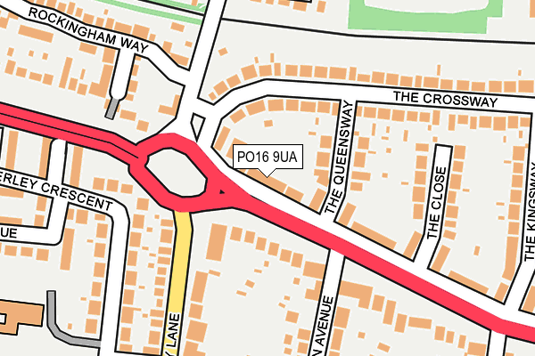 PO16 9UA map - OS OpenMap – Local (Ordnance Survey)