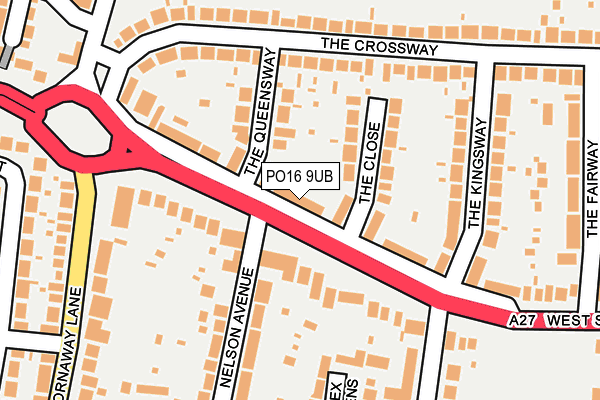 PO16 9UB map - OS OpenMap – Local (Ordnance Survey)