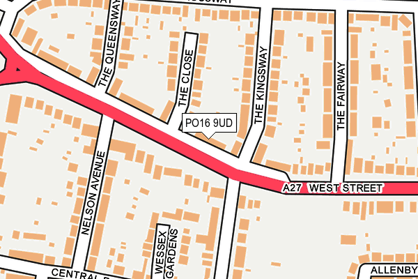 PO16 9UD map - OS OpenMap – Local (Ordnance Survey)