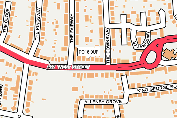 PO16 9UF map - OS OpenMap – Local (Ordnance Survey)