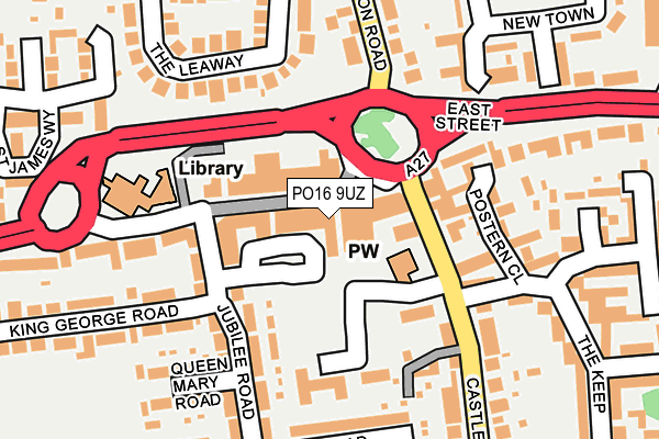 PO16 9UZ map - OS OpenMap – Local (Ordnance Survey)