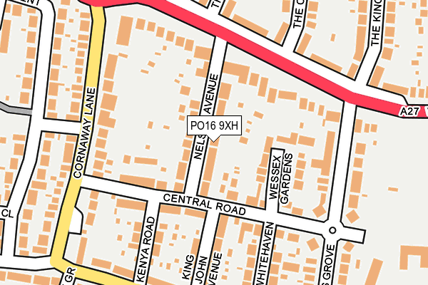 PO16 9XH map - OS OpenMap – Local (Ordnance Survey)