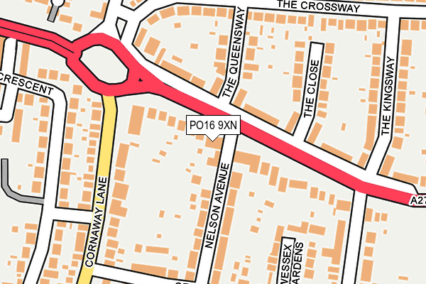 PO16 9XN map - OS OpenMap – Local (Ordnance Survey)