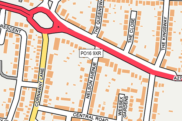 PO16 9XR map - OS OpenMap – Local (Ordnance Survey)