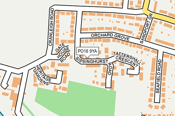 PO16 9YA map - OS OpenMap – Local (Ordnance Survey)