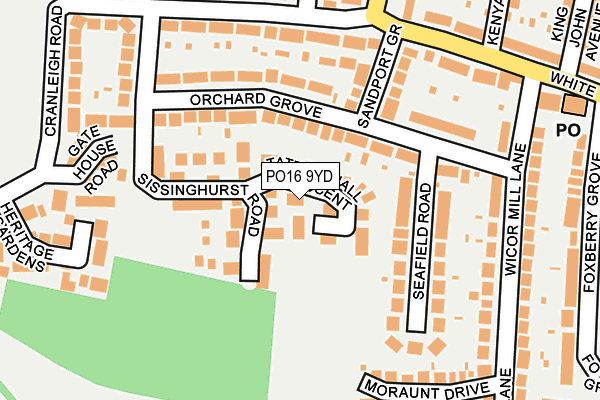 PO16 9YD map - OS OpenMap – Local (Ordnance Survey)