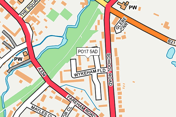 PO17 5AD map - OS OpenMap – Local (Ordnance Survey)