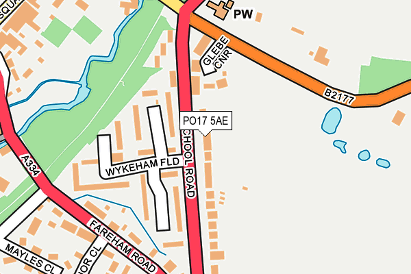 PO17 5AE map - OS OpenMap – Local (Ordnance Survey)