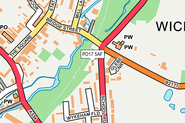 PO17 5AF map - OS OpenMap – Local (Ordnance Survey)