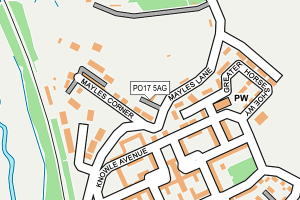 PO17 5AG map - OS OpenMap – Local (Ordnance Survey)