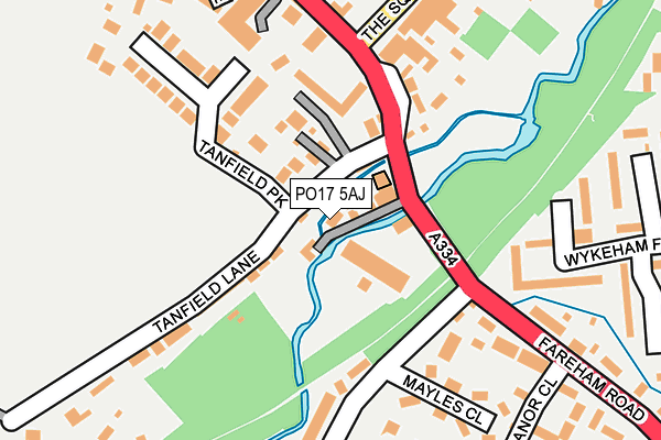 PO17 5AJ map - OS OpenMap – Local (Ordnance Survey)