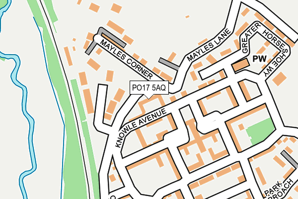 PO17 5AQ map - OS OpenMap – Local (Ordnance Survey)
