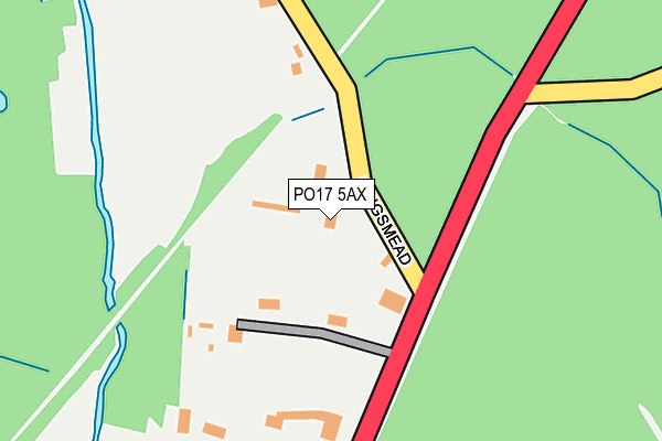 PO17 5AX map - OS OpenMap – Local (Ordnance Survey)