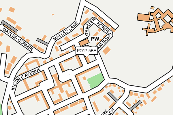 PO17 5BE map - OS OpenMap – Local (Ordnance Survey)