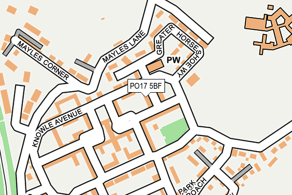 PO17 5BF map - OS OpenMap – Local (Ordnance Survey)