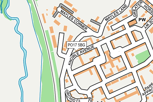 PO17 5BG map - OS OpenMap – Local (Ordnance Survey)