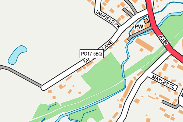 PO17 5BQ map - OS OpenMap – Local (Ordnance Survey)