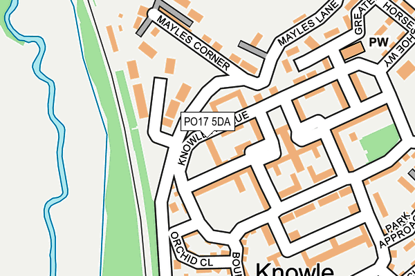 PO17 5DA map - OS OpenMap – Local (Ordnance Survey)