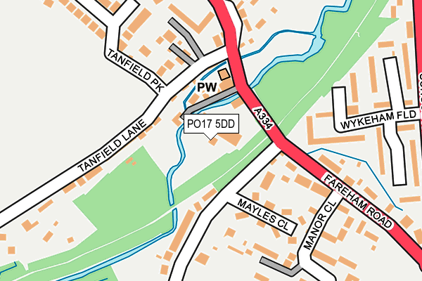 PO17 5DD map - OS OpenMap – Local (Ordnance Survey)