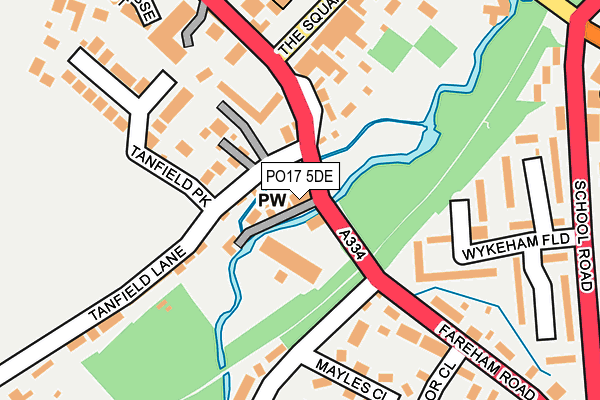 PO17 5DE map - OS OpenMap – Local (Ordnance Survey)