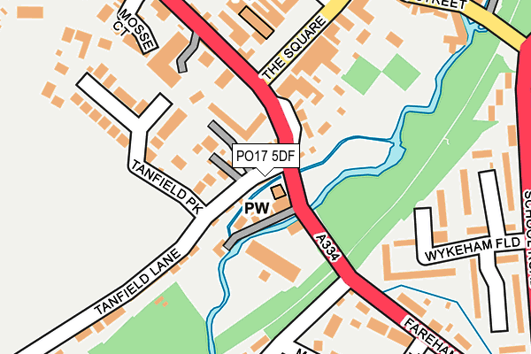 PO17 5DF map - OS OpenMap – Local (Ordnance Survey)